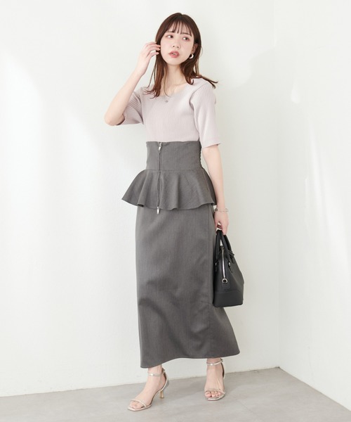 「natural couture」 半袖ニット FREE アイボリー レディース_画像2