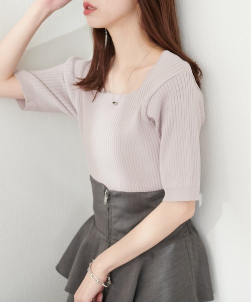 「natural couture」 半袖ニット FREE アイボリー レディース_画像4