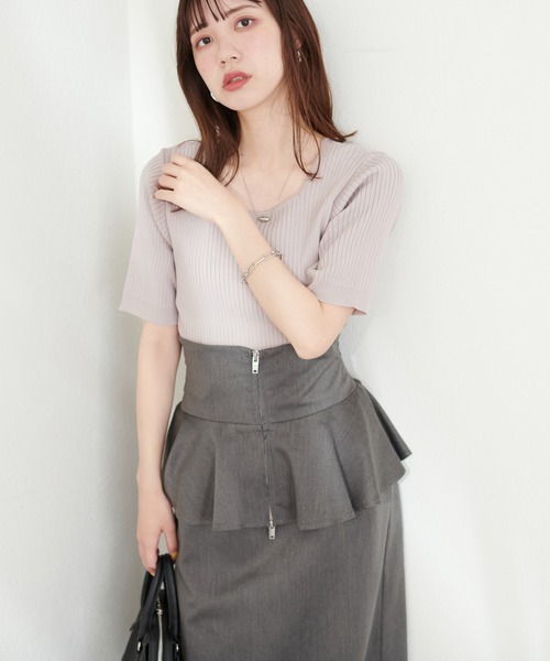 「natural couture」 半袖ニット FREE アイボリー レディース_画像5