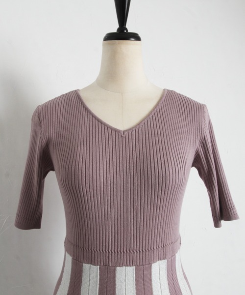 「tocco closet」 ニットワンピース M ラベンダー レディース_画像7