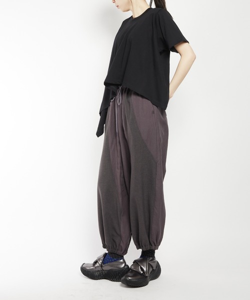gomme（ゴム） ワイドパンツ パンツ Li/Rクロス リネンレーヨン
