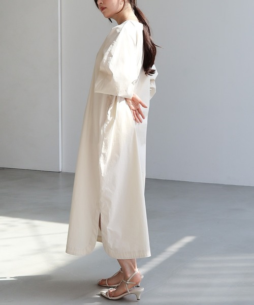 「evernavy」 長袖ワンピース S キナリ レディース_画像8