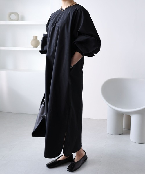 「evernavy」 長袖ワンピース S キナリ レディース_画像9