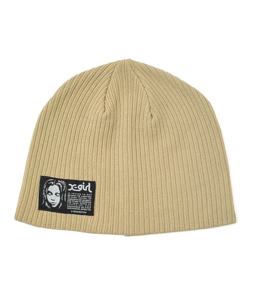 X-girl（エックスガール） ニット帽 ニットキャップ FACE LABEL BEANIE