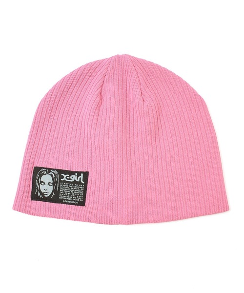 X-girl（エックスガール） ニット帽 ニットキャップ FACE LABEL BEANIE
