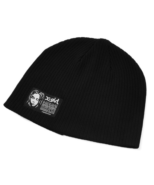X-girl（エックスガール） ニット帽 ニットキャップ FACE LABEL BEANIE