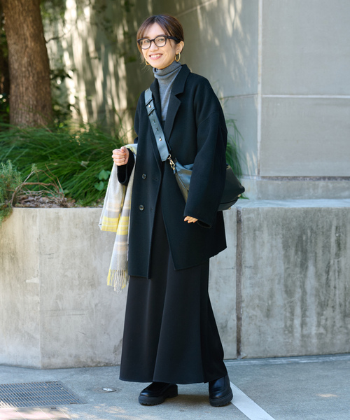 FRAMeWORK 2025フレームワーク　ダブルジャケット　黒　テーラード ウールダブルブレストジャケット（テーラードジャケット）｜FRAMeWORK