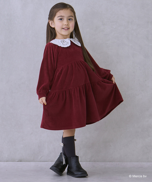 petit main ワンピース 「miffy」衿ティアードワンピース キッズ 子供