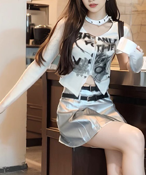 「.KOM」 長袖カットソー FREE ブラック レディース_画像4