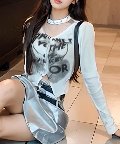 「.KOM」 長袖カットソー FREE ブラック レディース_画像5