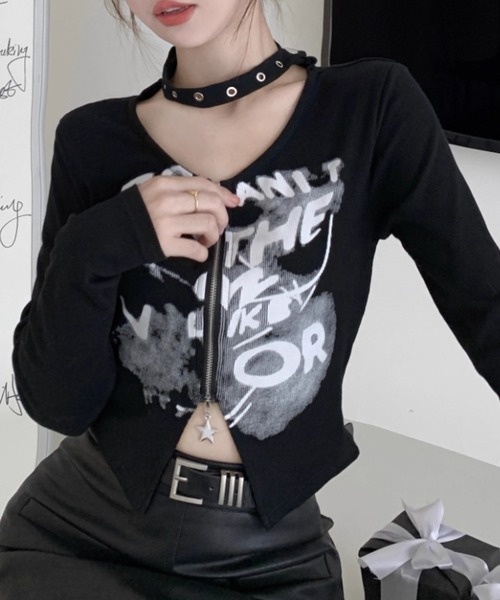 「.KOM」 長袖カットソー FREE ブラック レディース_画像6