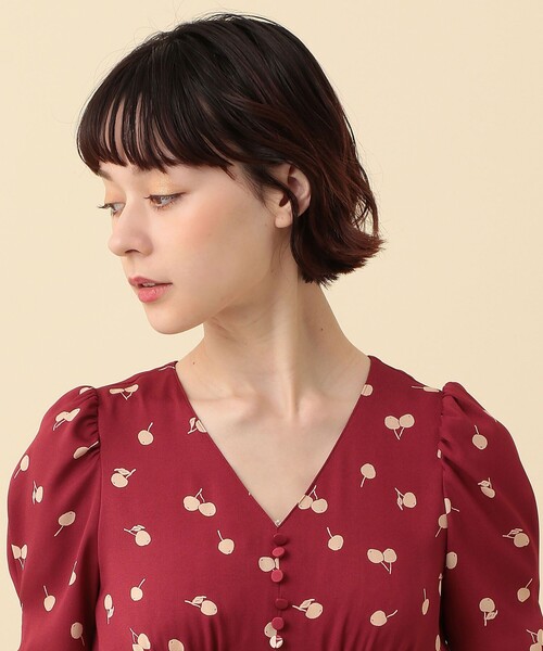 「DEICY」 半袖ワンピース 1 レッド レディース_画像3