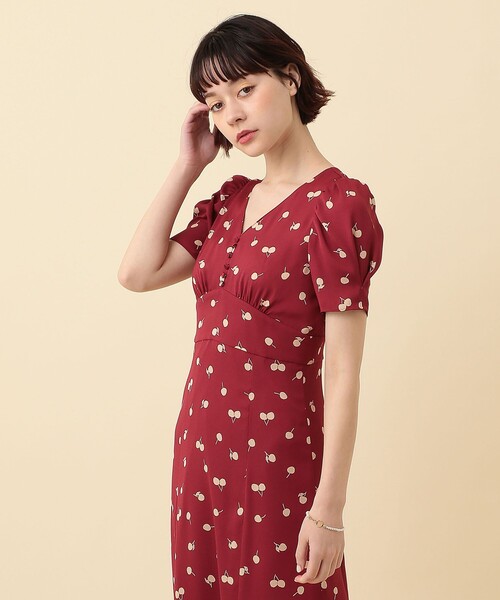「DEICY」 半袖ワンピース 1 レッド レディース_画像9