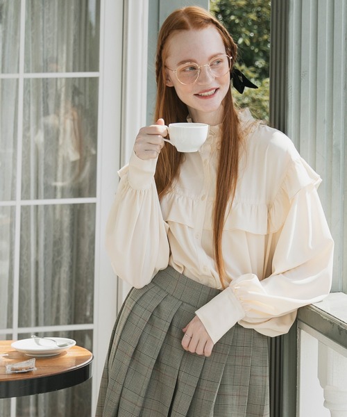 【新品】FENNEL長袖ブラウス【アイボリー】 BONLECILL（ボンルシール） 長袖ブラウス FREE アイボリー レディース