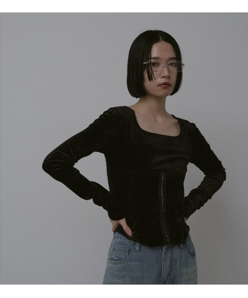 「duei」 長袖カットソー FREE ブラック レディース_画像2