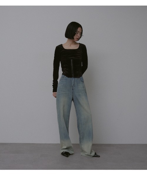 「duei」 長袖カットソー FREE ブラック レディース_画像4