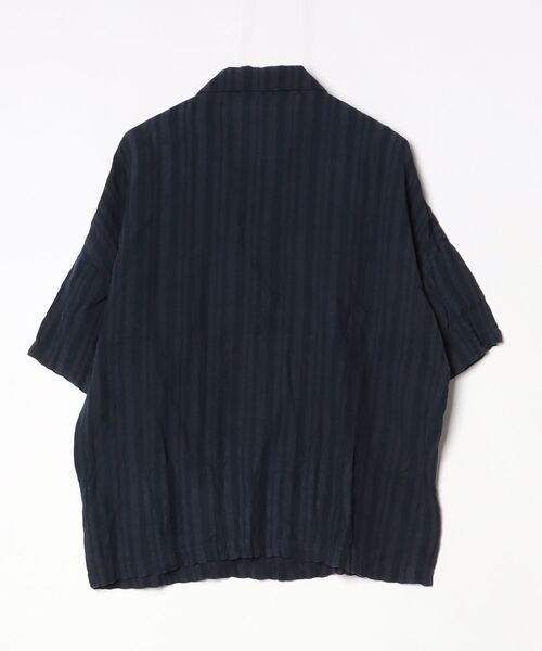 「ALDIES」 ストライプ柄半袖シャツ S ネイビー メンズ_画像2