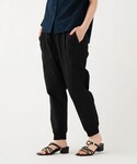 パンツ 麻混 ジョグ パンツ レディースの詳細画像3