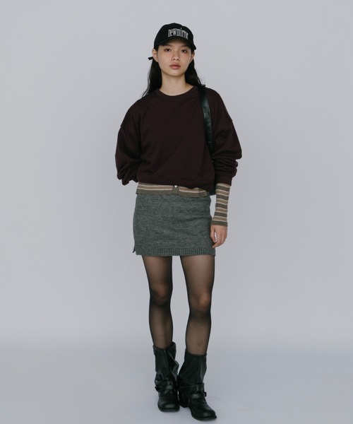 「duei」 スウェットカットソー FREE ネイビー レディース_画像2