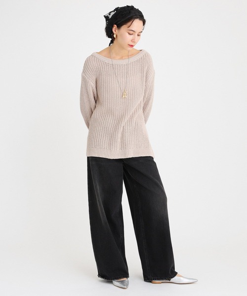 「BABYLONE」 長袖ニット フリー ブルー レディース_画像4