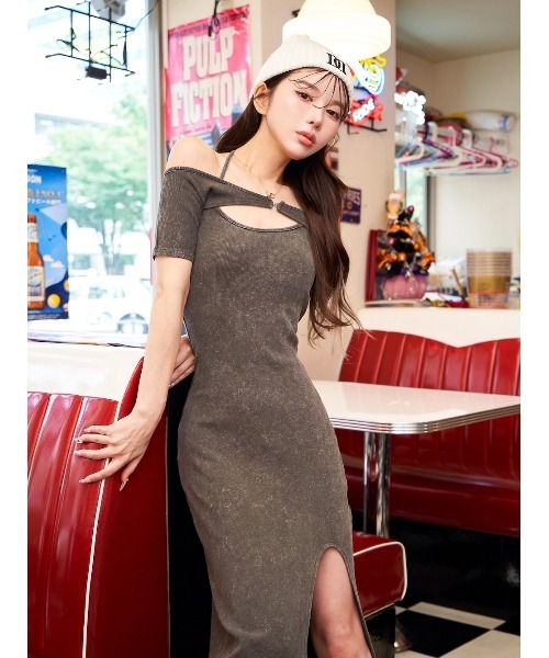 「Darich」 コンビワンピース FREE チャコールグレー レディース_画像3