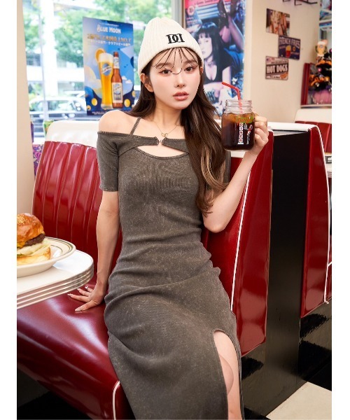 「Darich」 コンビワンピース FREE チャコールグレー レディース_画像6