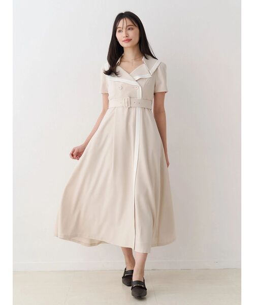 大人気即完売　ミュグレー　 MERCURYDUO（マーキュリーデュオ） ワンピース バイカラーハーフ