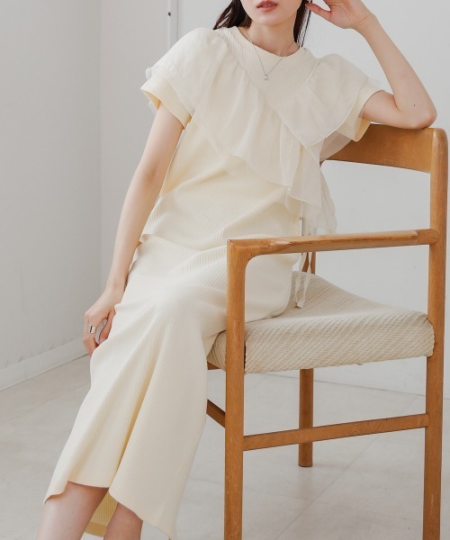 「Bab」 半袖ワンピース M アイボリー レディース_画像5