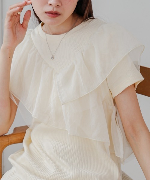 「Bab」 半袖ワンピース M アイボリー レディース_画像6