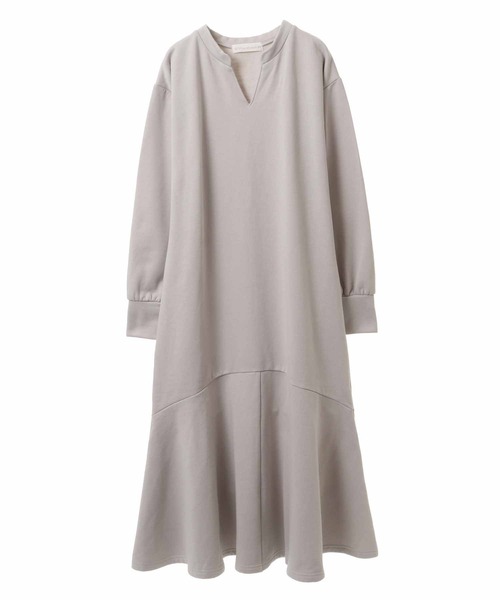 「31 Sons de mode」 長袖ワンピース 36 グレイッシュベージュ レディース_画像3