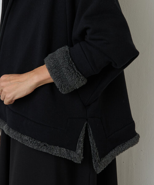 「BEARDSLEY」 ジップアップパーカー FREE ブラック レディース_画像9