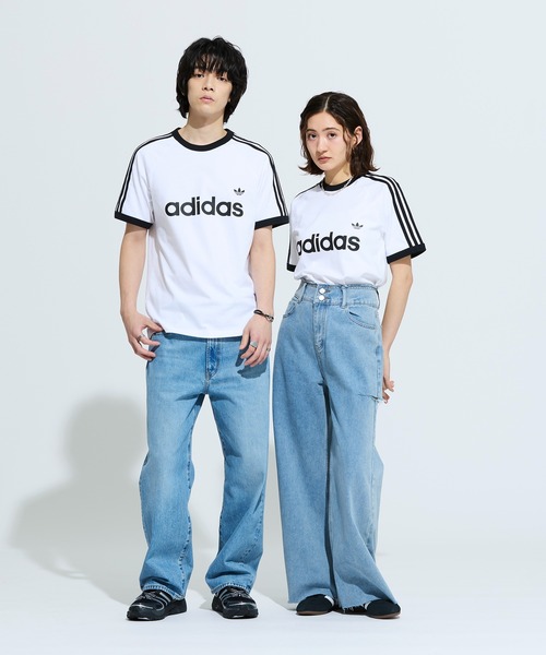 adidas（アディダス） tシャツ スリーストライプス スリム リンガー T