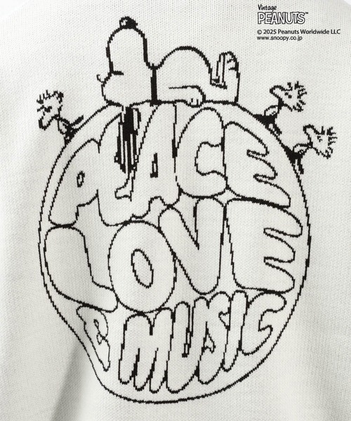 「PEANUTS」 長袖ニット MEDIUM ネイビー メンズ_画像5