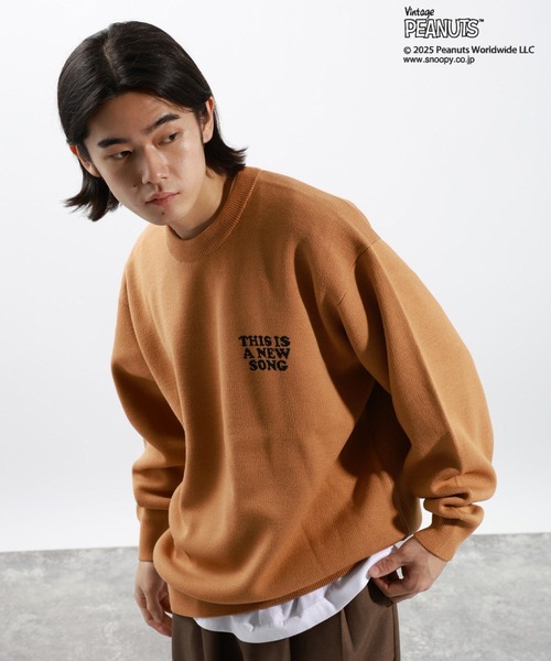 「PEANUTS」 長袖ニット MEDIUM ネイビー メンズ_画像7