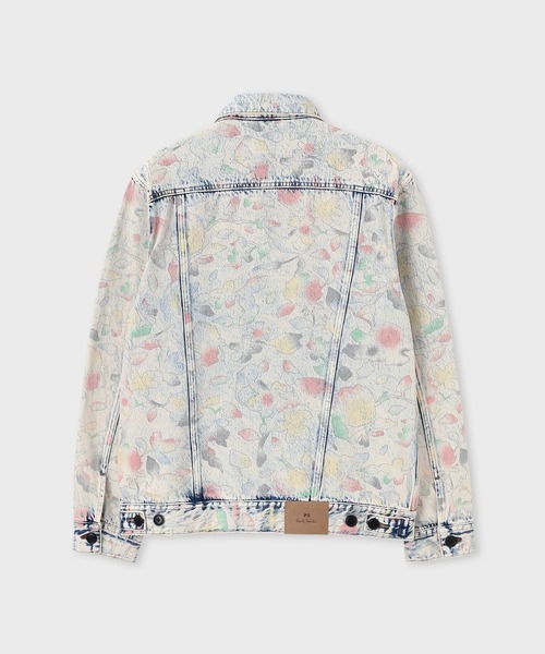 PSポールスミスのデニムジャケットGジャンMインディゴ染め PS Paul Smith デニムジャケット gジャン Bleach Denim Floral