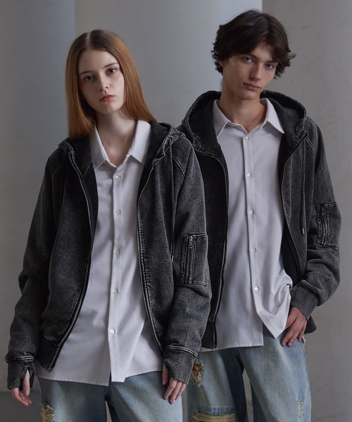 CLEL（クレイル） ジップアップパーカー M ブラック メンズ : ZOZOTOWN