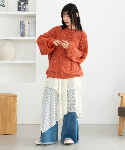 「eLur」 長袖ニット FREE アイボリー レディース_画像5
