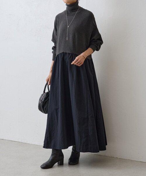 「BEARDSLEY」 長袖ワンピース 0 カーキ レディースの画像