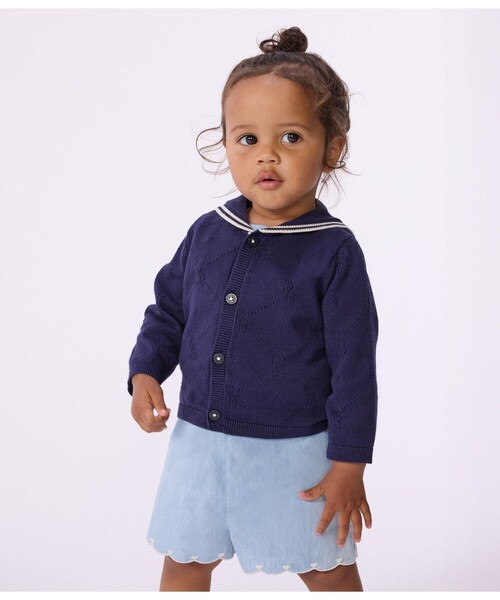 PETIT BATEAU（プチバトー） カーディガン セーラーカラーニット