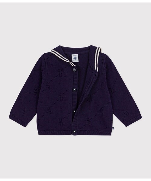 PETIT BATEAU（プチバトー） カーディガン セーラーカラーニット