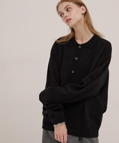 「EMMA CLOTHES」 ニットカーディガン M ブラック メンズ_画像6
