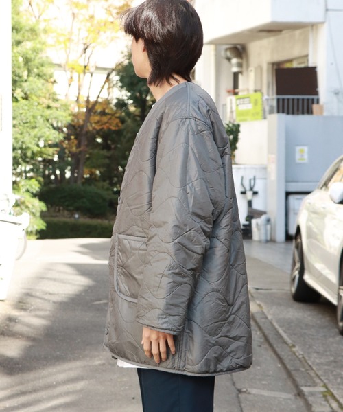 「Alpha Industries」 ノーカラーコート L ブラック メンズの画像