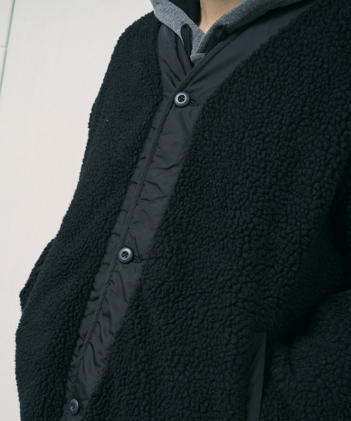 「Alpha Industries」 ノーカラーコート L ブラック メンズの画像