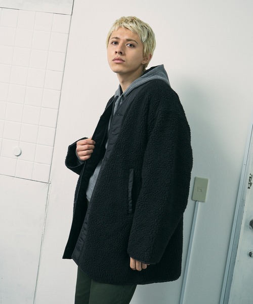 「Alpha Industries」 ノーカラーコート L ブラック メンズの画像