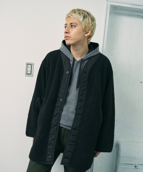 「Alpha Industries」 ノーカラーコート L ブラック メンズの画像