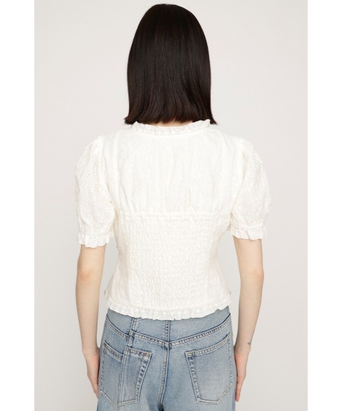 SLY（スライ） ブラウス シャツ COTTON LACE LACE UP BL コットン