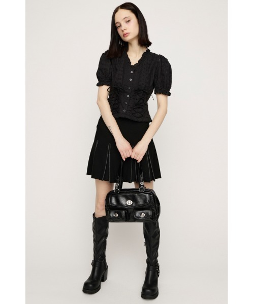 SLY（スライ） ブラウス シャツ COTTON LACE LACE UP BL コットン