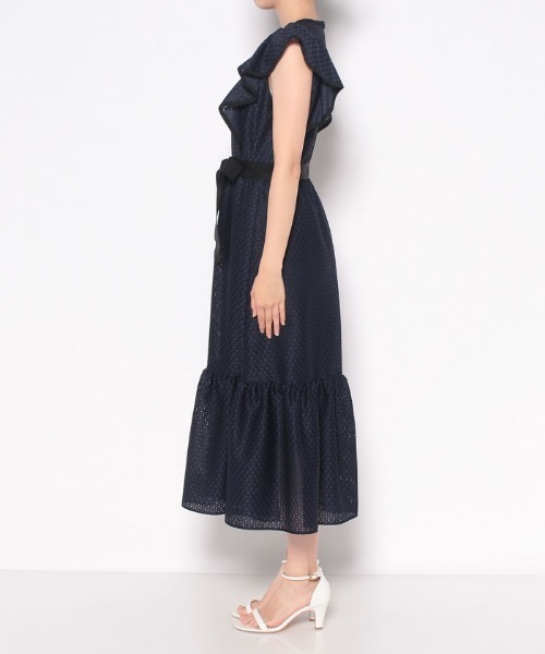 「LOULOU WILLOUGHBY」 ノースリーブワンピース 2 ネイビー レディース_画像3