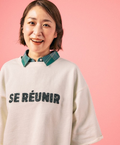 レプシィム　裏毛ラメ相良刺繍5分袖T 裏毛ラメ相良刺繍5分袖T 663950（Tシャツ/カットソー）｜LEPSIM