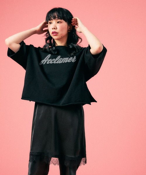 LEPSIM（レプシィム） tシャツ 裏毛ラメ相良刺繍5分袖T 663950
